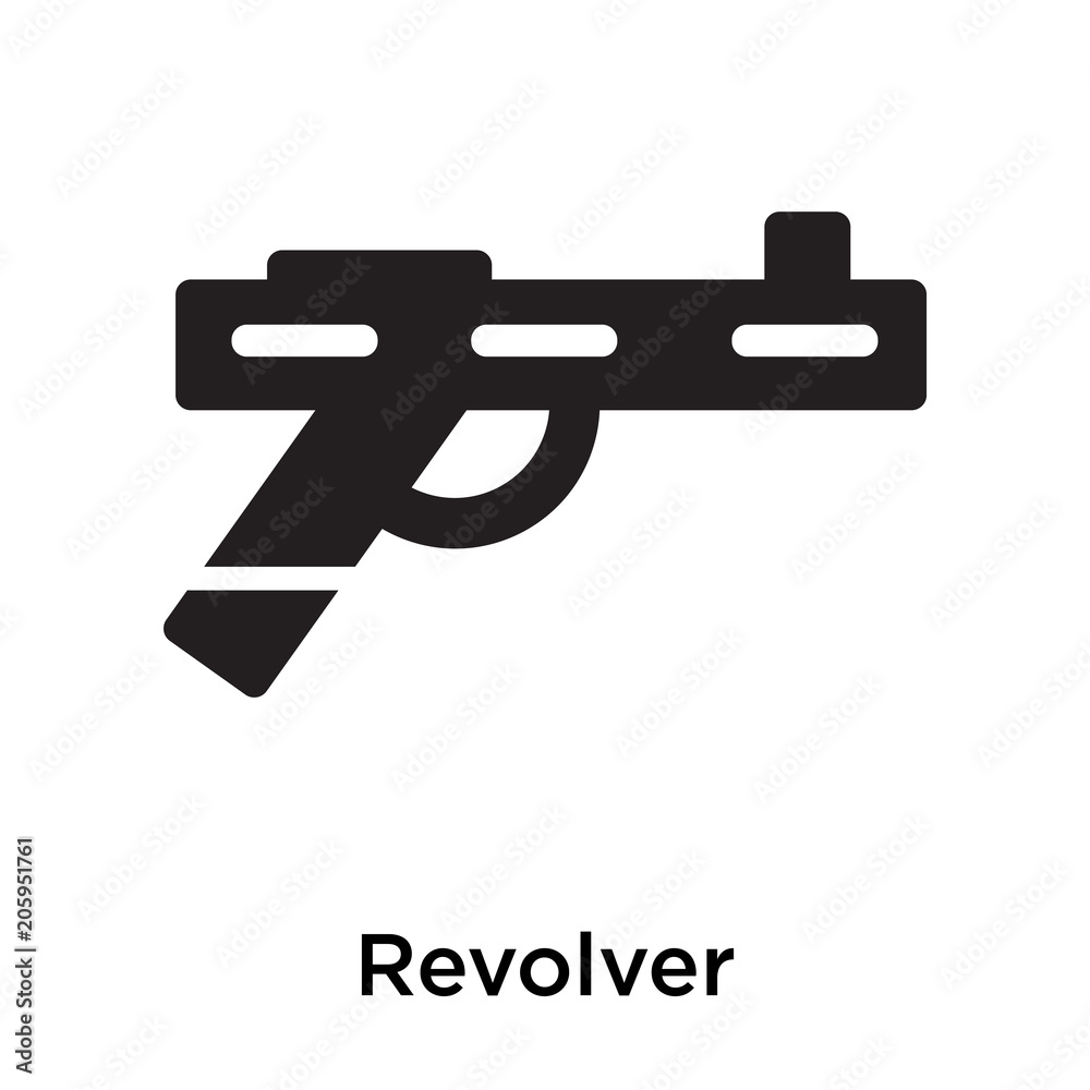 Revolver icon vector sign and symbol isolated on white background