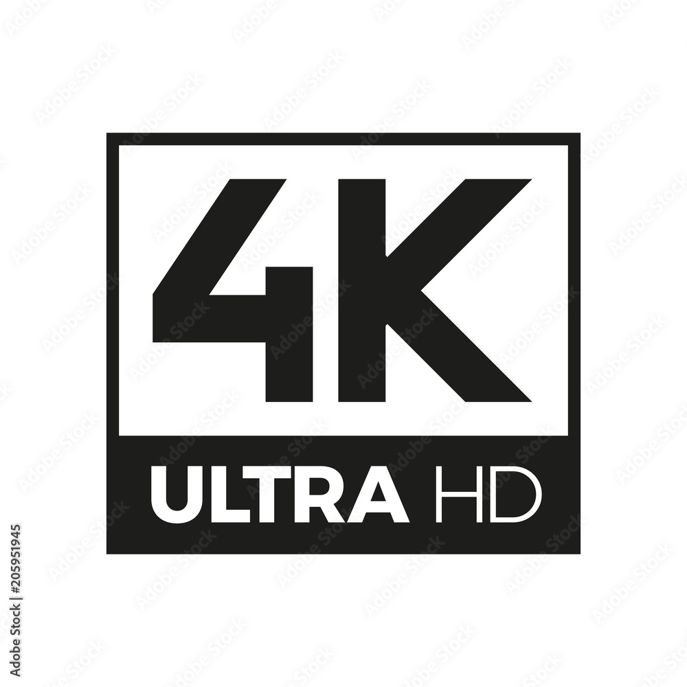 Fototapeta premium 4K Ultra HD symbol, High definition 4K resolution mark, UHD - 2160p