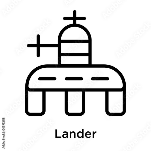 Lander icon vector sign and symbol isolated on white background