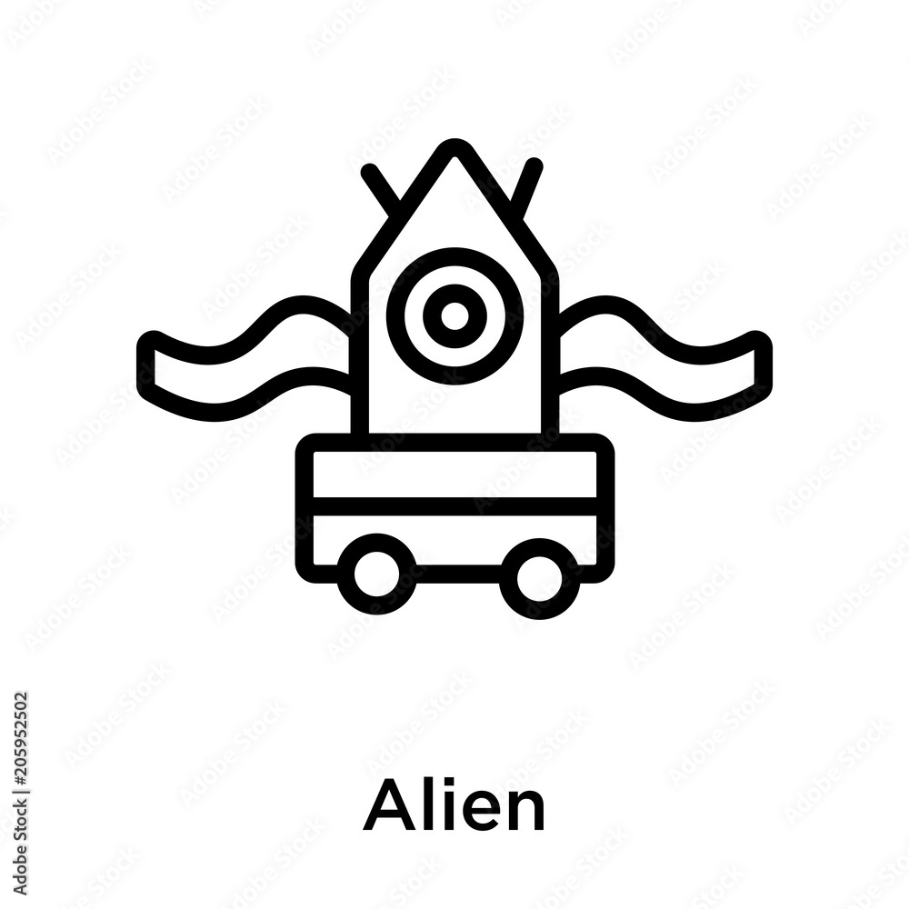 Alien icon vector sign and symbol isolated on white background Alien icon vector sign and symbol isolated on white background