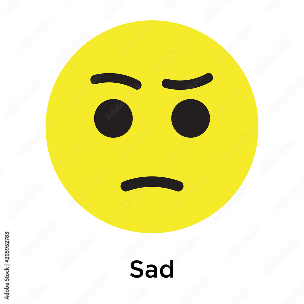Sad icon vector sign and symbol isolated on white background Sad icon vector sign and symbol isolated on white background