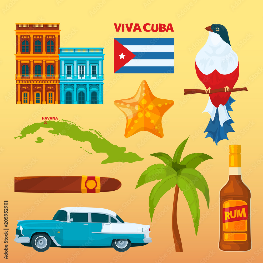 Cuba landmarks and cultural symbols