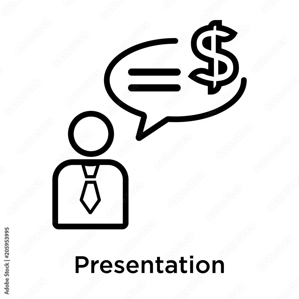 Presentation icon vector sign and symbol isolated on white background Presentation icon vector sign and symbol isolated on white background