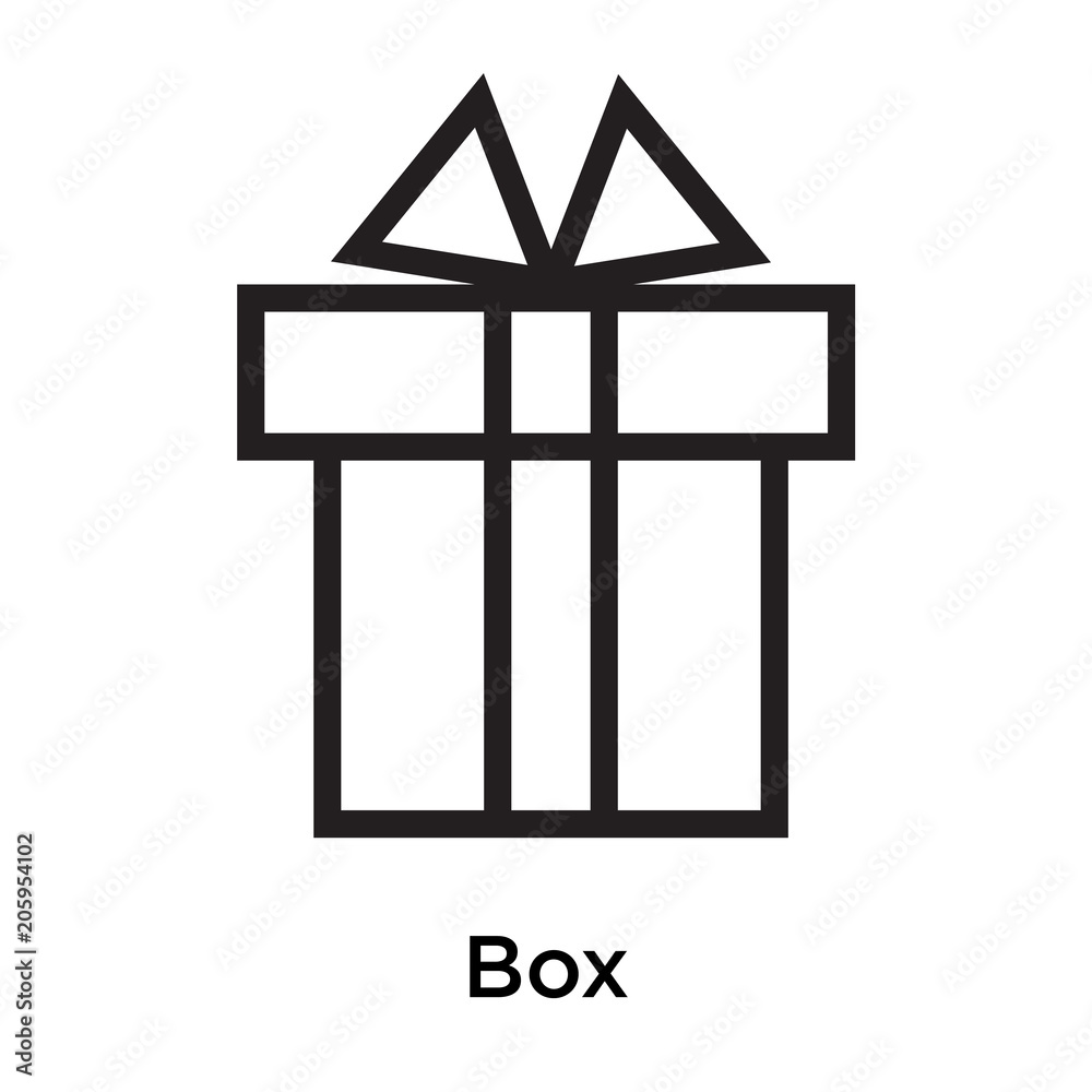 Box icon vector sign and symbol isolated on white background Stock ...