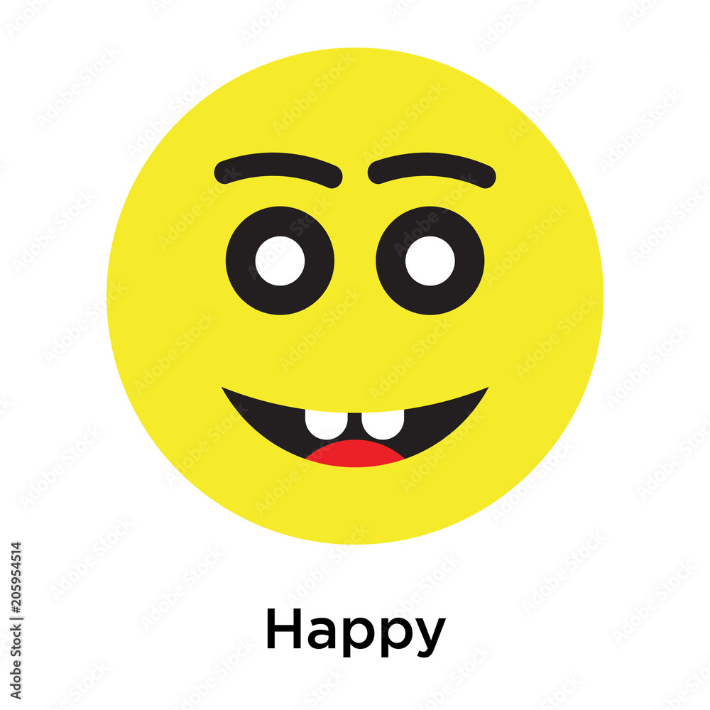 Happy icon vector sign and symbol isolated on white background Happy icon vector sign and symbol isolated on white background
