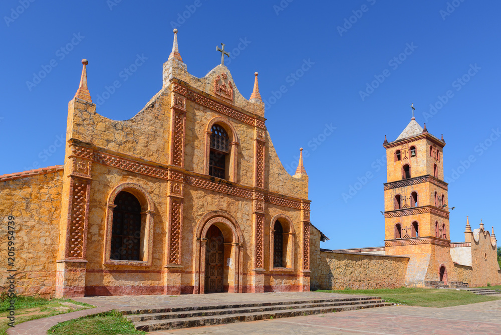 Jesuit Mission church in San Jose de Chiquitos, Bolivia