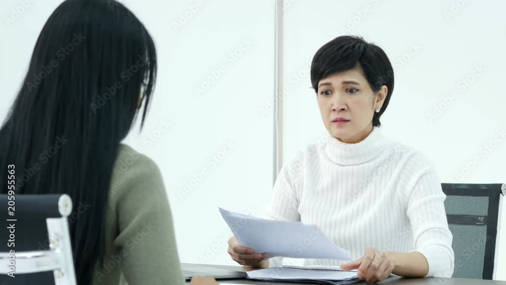 Businesswoman working with angry emotion. people working concept. 4k resolution. Businesswoman working with angry emotion. people working concept. 4k resolution.