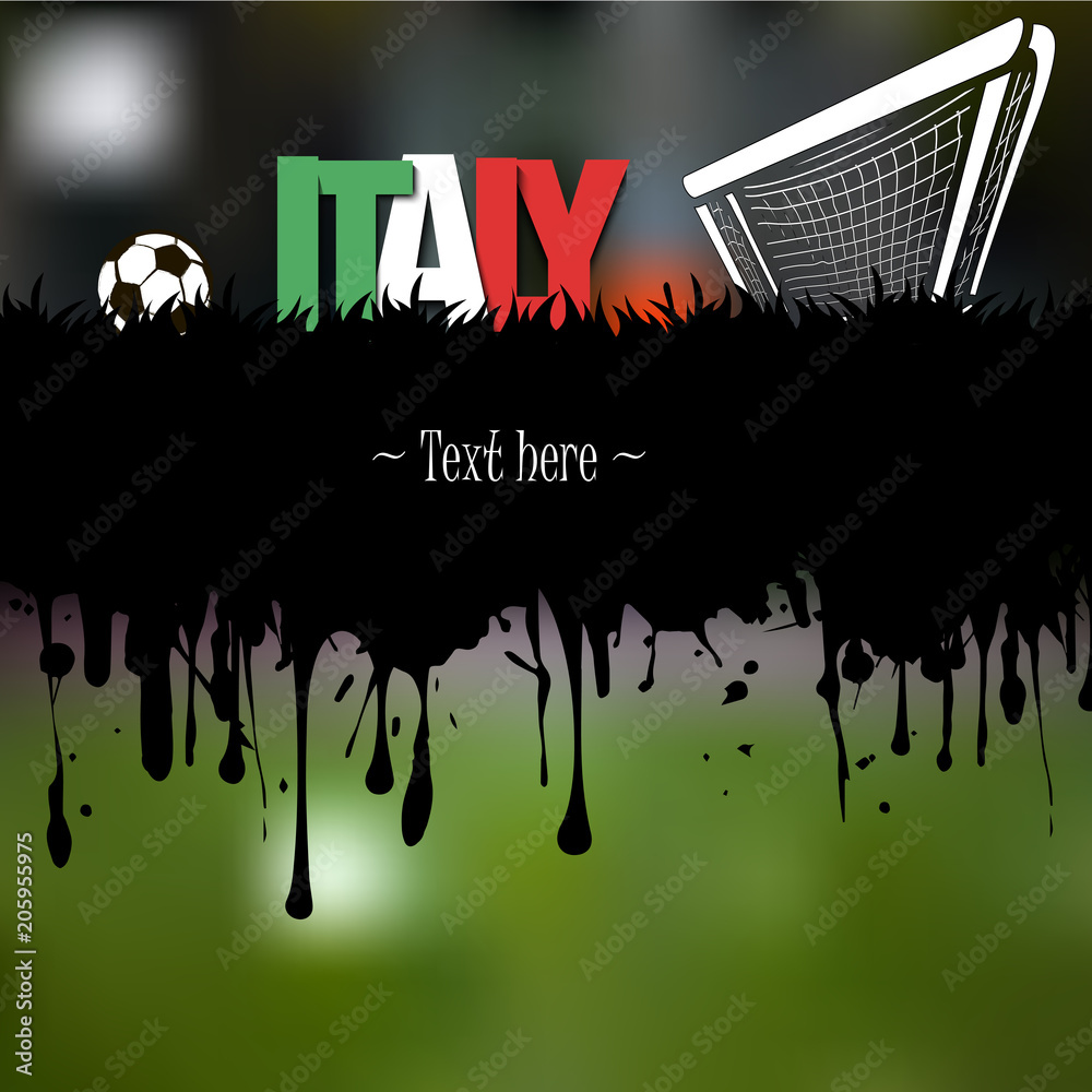 Italy with a soccer ball and gate