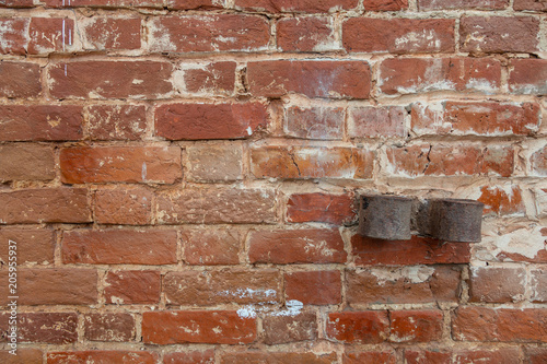 The idea of design embossed wall of an old textured bricks 