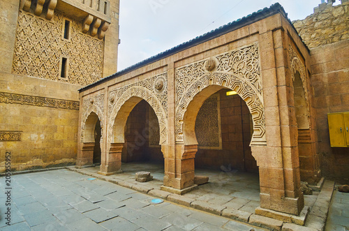 The architecture of mosque in Manial Palace complex, Cairo, Egypt photo