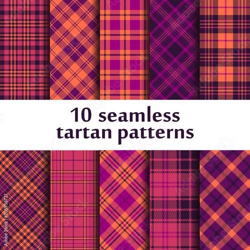 Set of seamless tartan patterns photo
