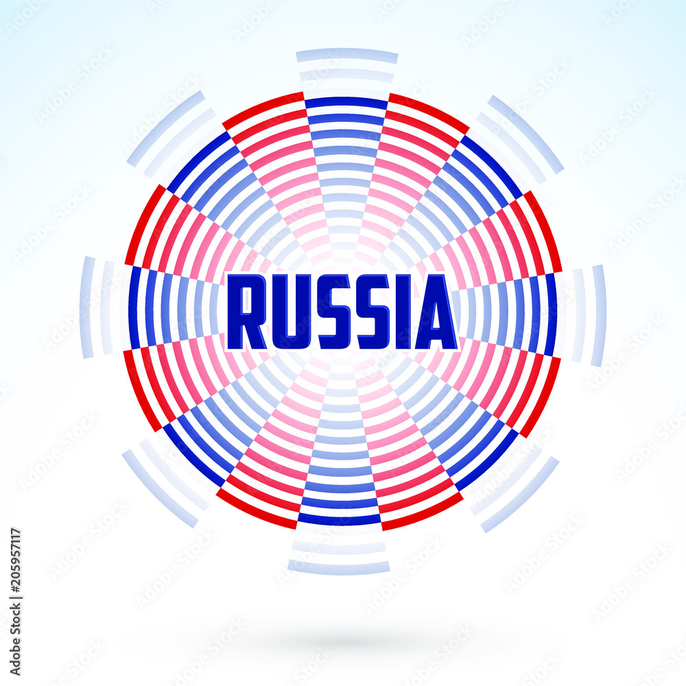 Russia theme circular geometric design, vector illustration ready for your text.