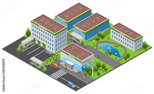 Isometric Pharmaceutical Plant Concept