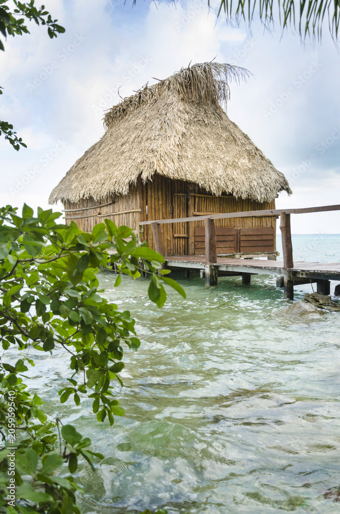 Remote palm hut 