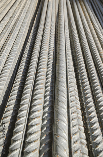 Close view of metal rods used in construction