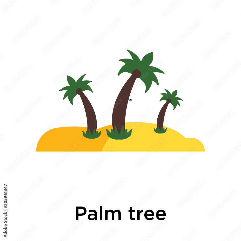 Obraz premium Palm tree icon vector sign and symbol isolated on white background