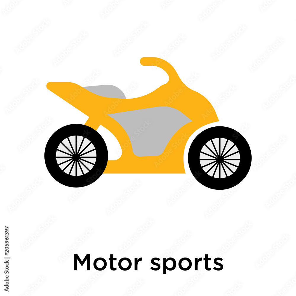 Motor sports icon vector sign and symbol isolated on white background Motor sports icon vector sign and symbol isolated on white background