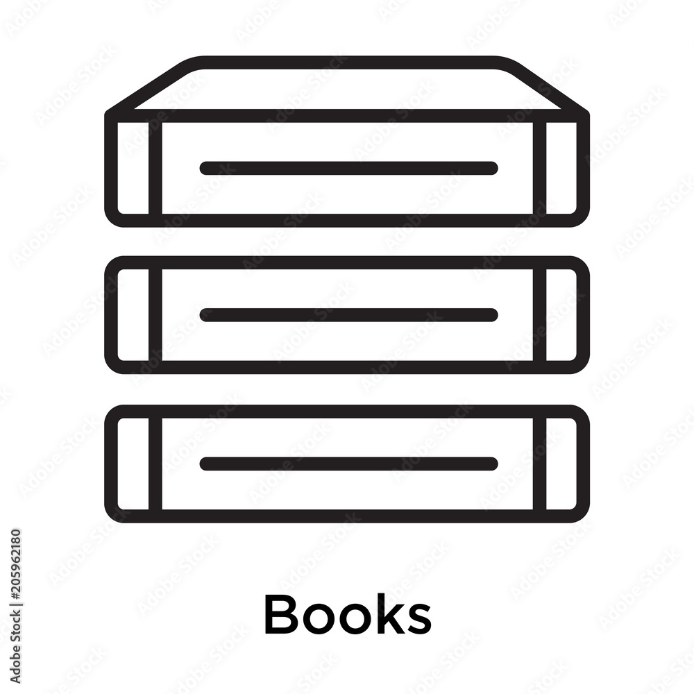 Books icon vector sign and symbol isolated on white background Books icon vector sign and symbol isolated on white background