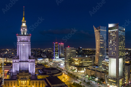 Warsaw City Centre at Night