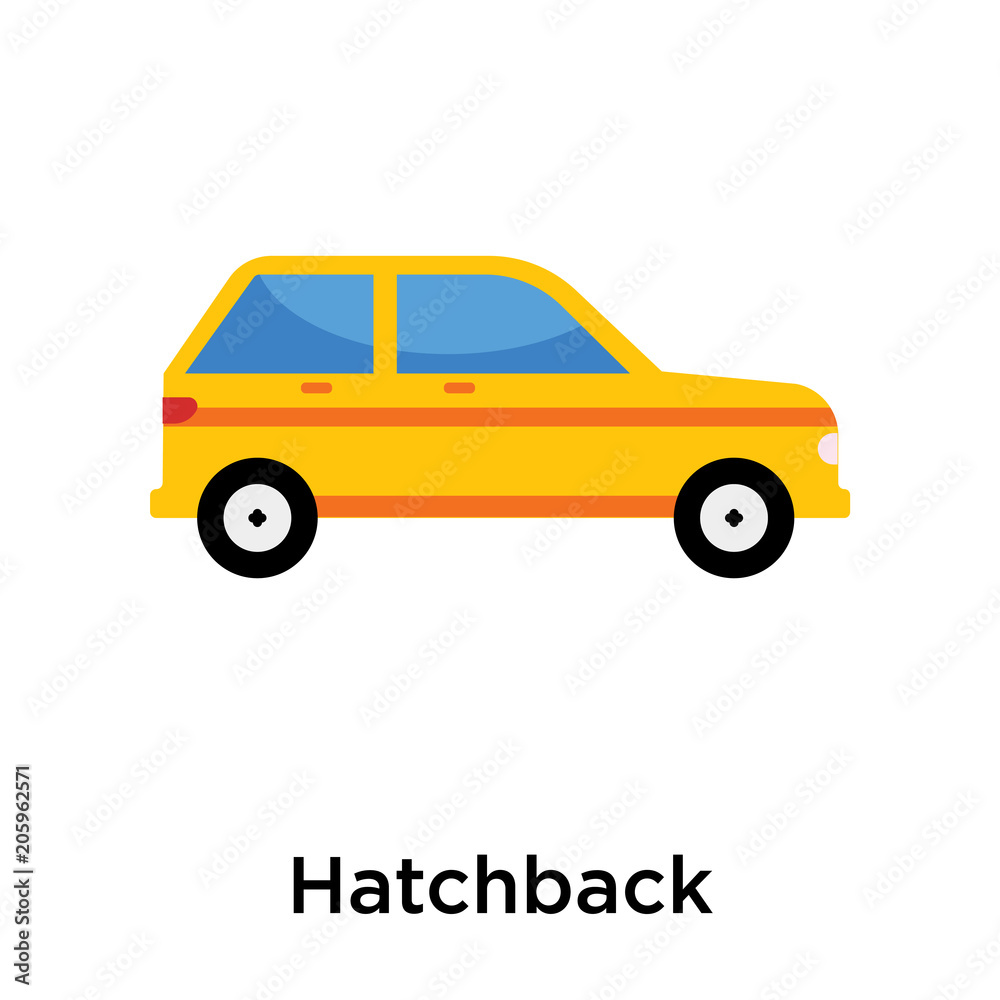Hatchback icon vector sign and symbol isolated on white background