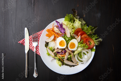 Vegetables Salad on wooden table