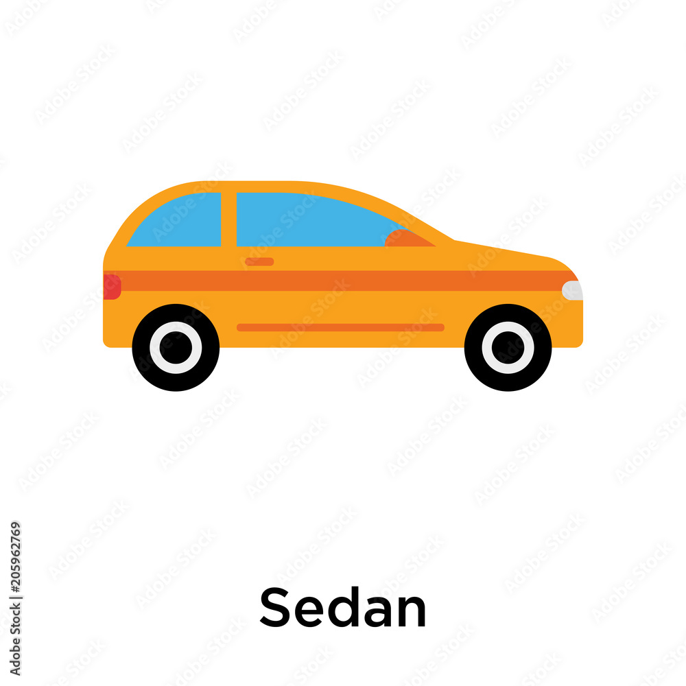 Sedan icon vector sign and symbol isolated on white background Sedan icon vector sign and symbol isolated on white background