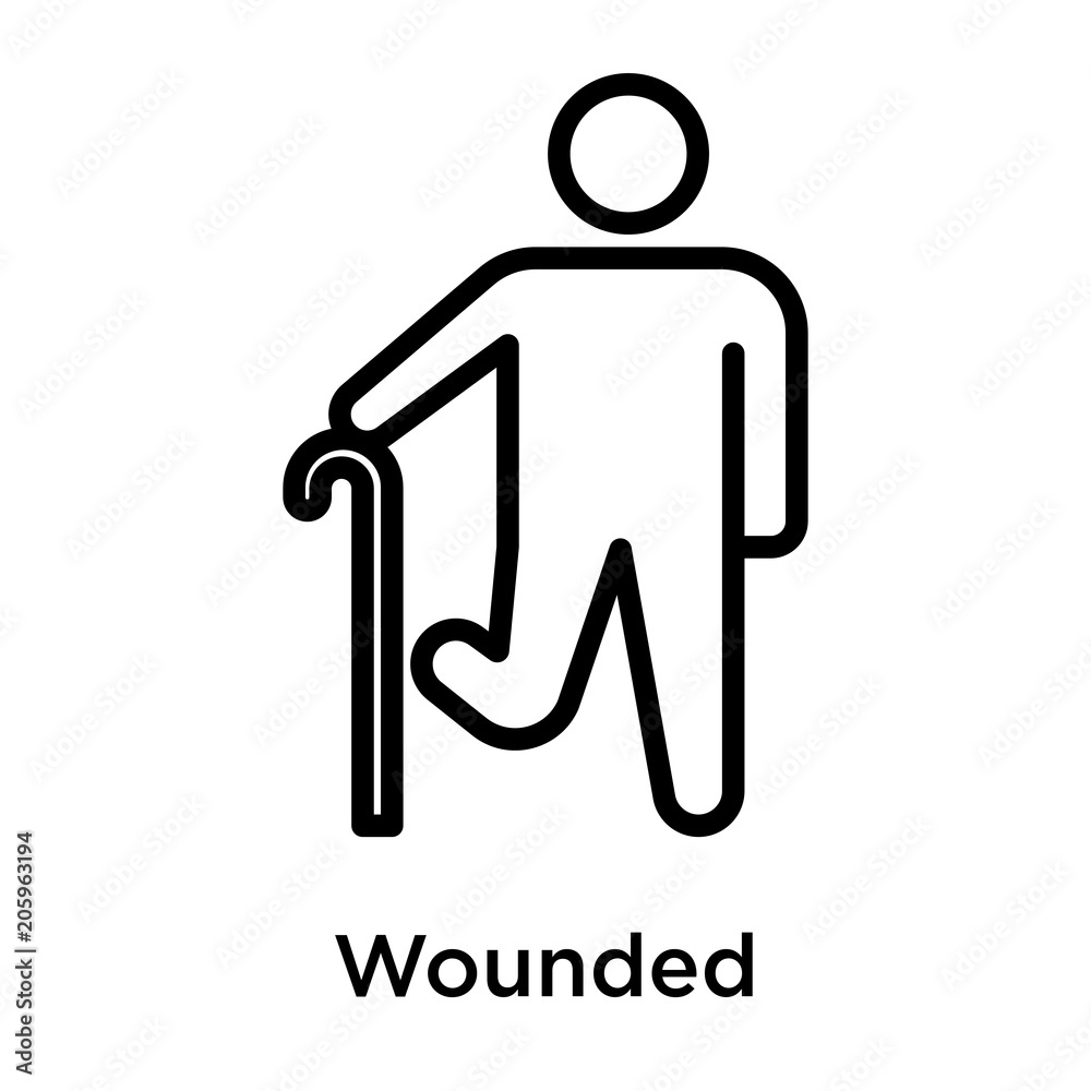 Wounded icon vector sign and symbol isolated on white background Wounded icon vector sign and symbol isolated on white background
