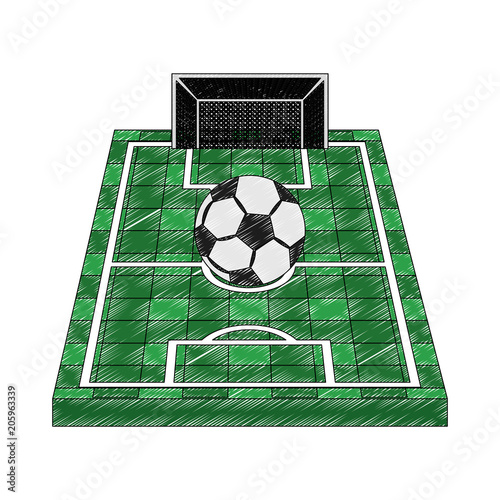 Soccer field topview vector illustration graphic design