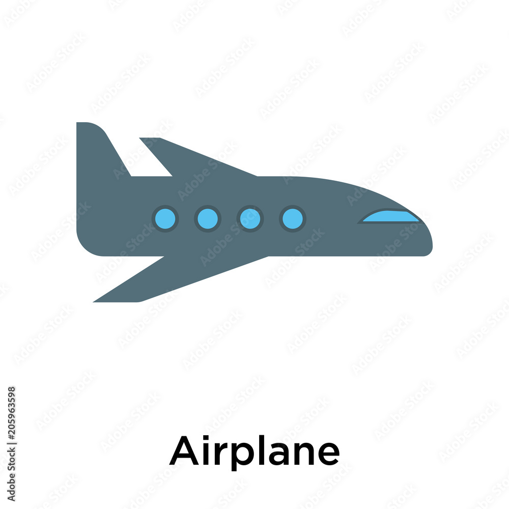 Naklejka premium Airplane icon vector sign and symbol isolated on white background