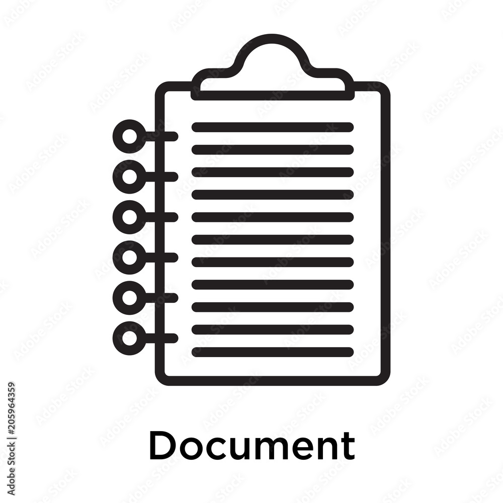 Document icon vector sign and symbol isolated on white background Document icon vector sign and symbol isolated on white background
