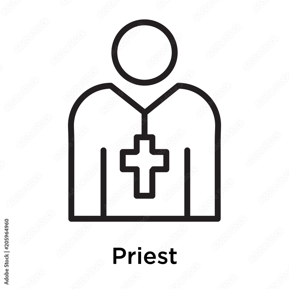 Priest icon isolated on white background