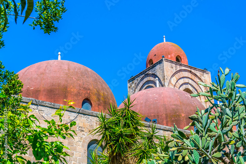 View of the Church of St. John of the Hermits in Palermo, Sicily, Italy photo