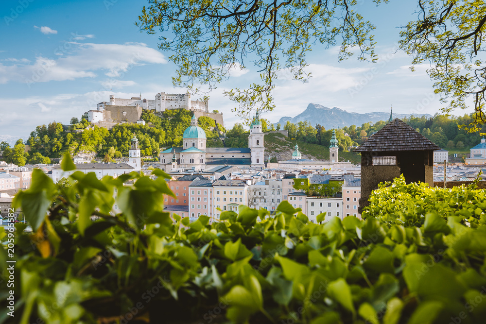 Fototapeta premium Historic city of Salzburg in summer, Austria