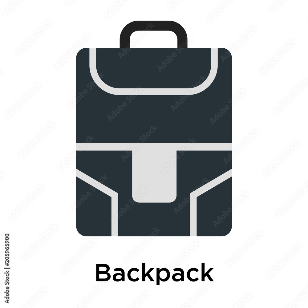 Backpack icon vector sign and symbol isolated on white background Backpack icon vector sign and symbol isolated on white background