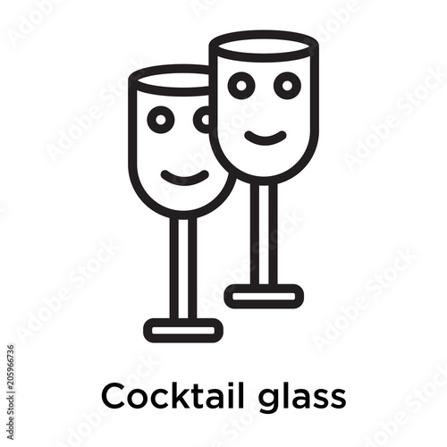 Cocktail glass icon isolated on white background