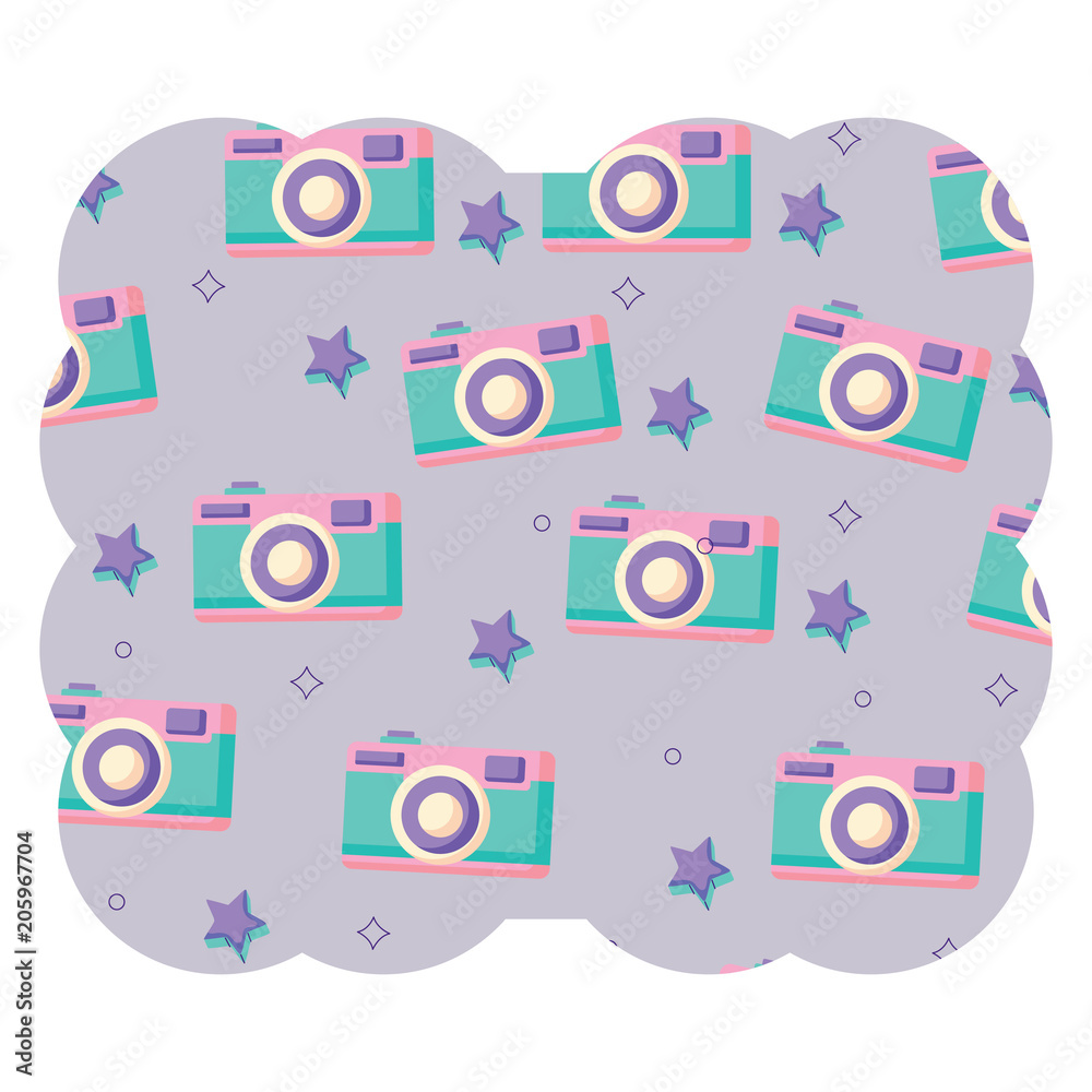 Obraz premium with photographic camera pattern over white background, vector illustration