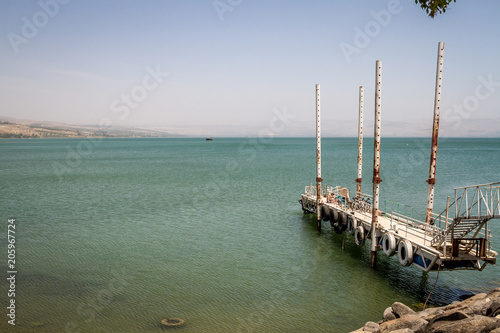 The pier of the Sea of Galilee, Israel photo