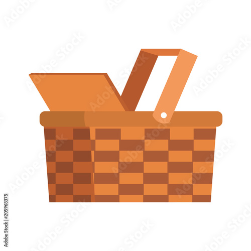 Open picnic basket vector illustration graphic design