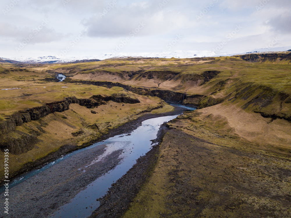 Aerial View below Vatnajökull glacier, Iceland