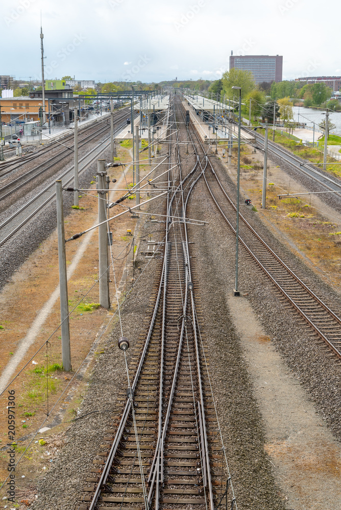 Steel railroad tracks Steel railroad tracks