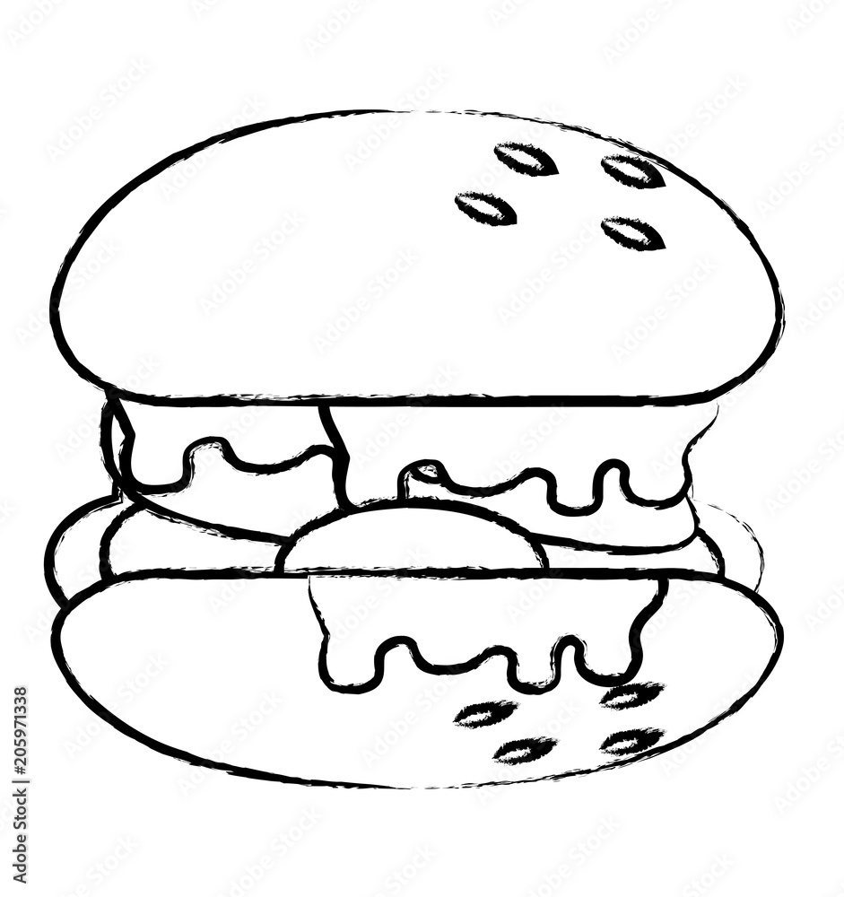 hamburger over white background, vector illustration hamburger over white background, vector illustration
