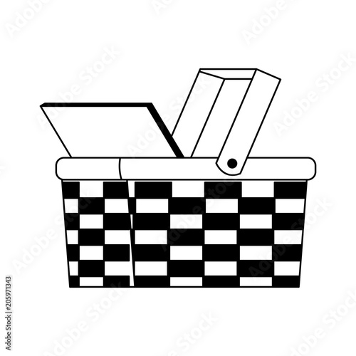 Open picnic basket vector illustration graphic design