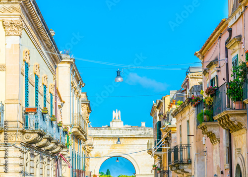 View of the Porta Reale o Ferdinandea in Noto, Sicily, Italy photo