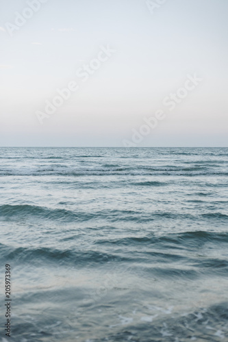 Waves on a wide blue sea