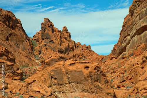 Sandstone rock formations located in the Valley of Fire, Nevada