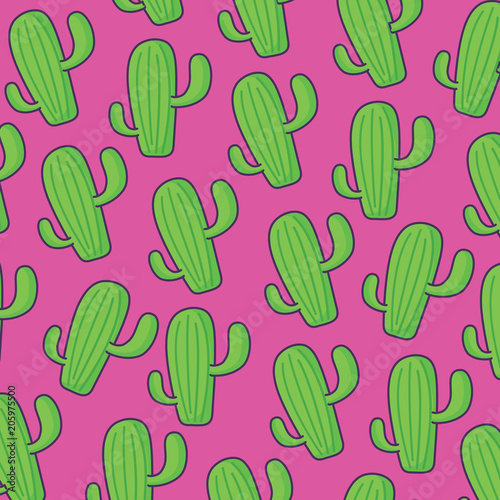 background of cactus plant pattern, vector illustration design