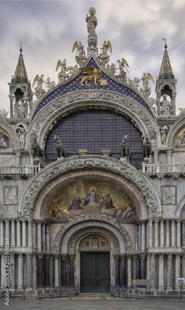 Detail of one of the three doors into the Basilica San Marco, Venice