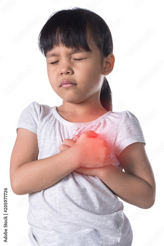 chest pain in child acute pain possible heart attack isolated on white background, healthy care concept chest pain in child acute pain possible heart attack isolated on white background, healthy care concept