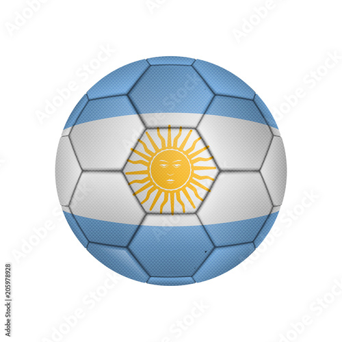 illustration of realistic soccer ball painted in the national flag of Argentina for mobile concept and web apps. Illustration of national soccer ball can be used for web and mobile