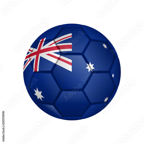 illustration of realistic soccer ball painted in the national flag of Australiya for mobile concept and web apps. Illustration of national soccer ball can used for web and mobile